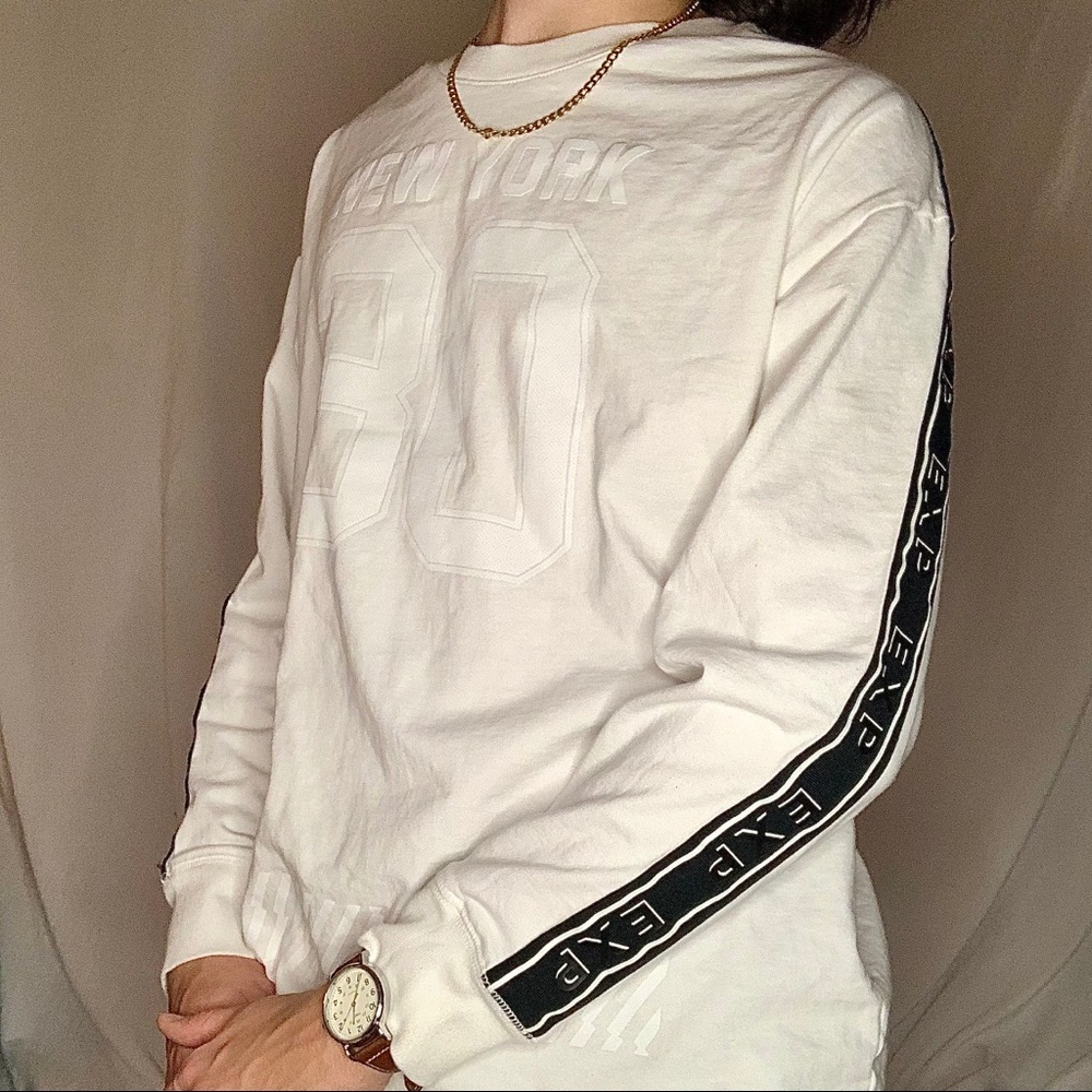 Express New York Long Sleeve White Jersey Shirt